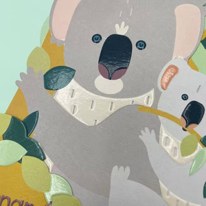 New  Baby Koala Card - 3D pop up card - Raspberry Blossom