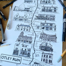 Load image into Gallery viewer, Otley Run - A4 print - Art by Arjo - Leeds artwork
