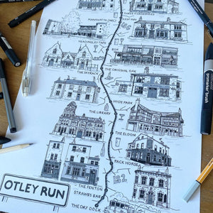 Otley Run - A4 print - Art by Arjo - Leeds artwork