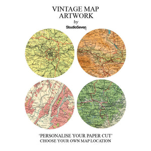 Vintage Map Artwork Framed Print - Golden Eagle - Available as Leeds, Yorkshire or Personalised Designs