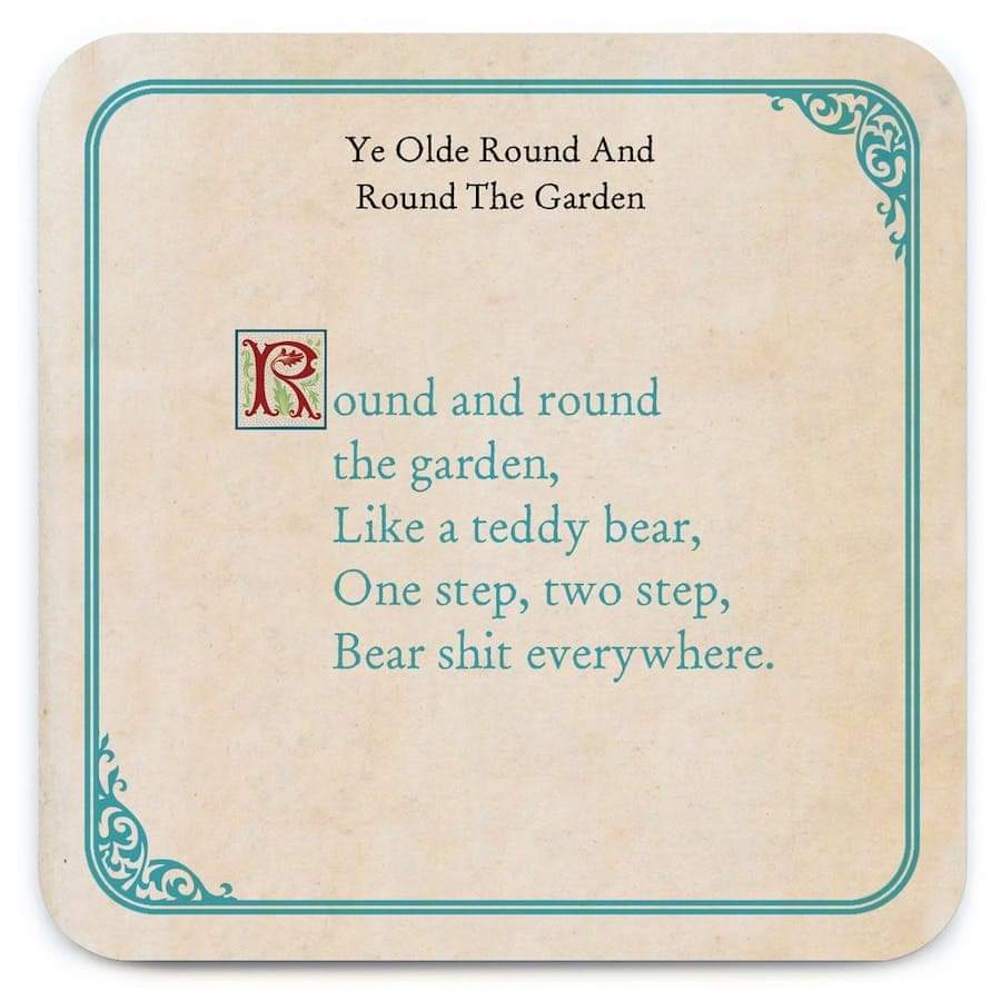 Cheeky Nursery Rhyme Coaster Round And Round The Garden Sweary