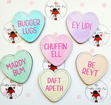 Load image into Gallery viewer, Yorkshire Sayings Heart Shaped Magnets - Lots of sayings to choose - The Crafty Little Fox
