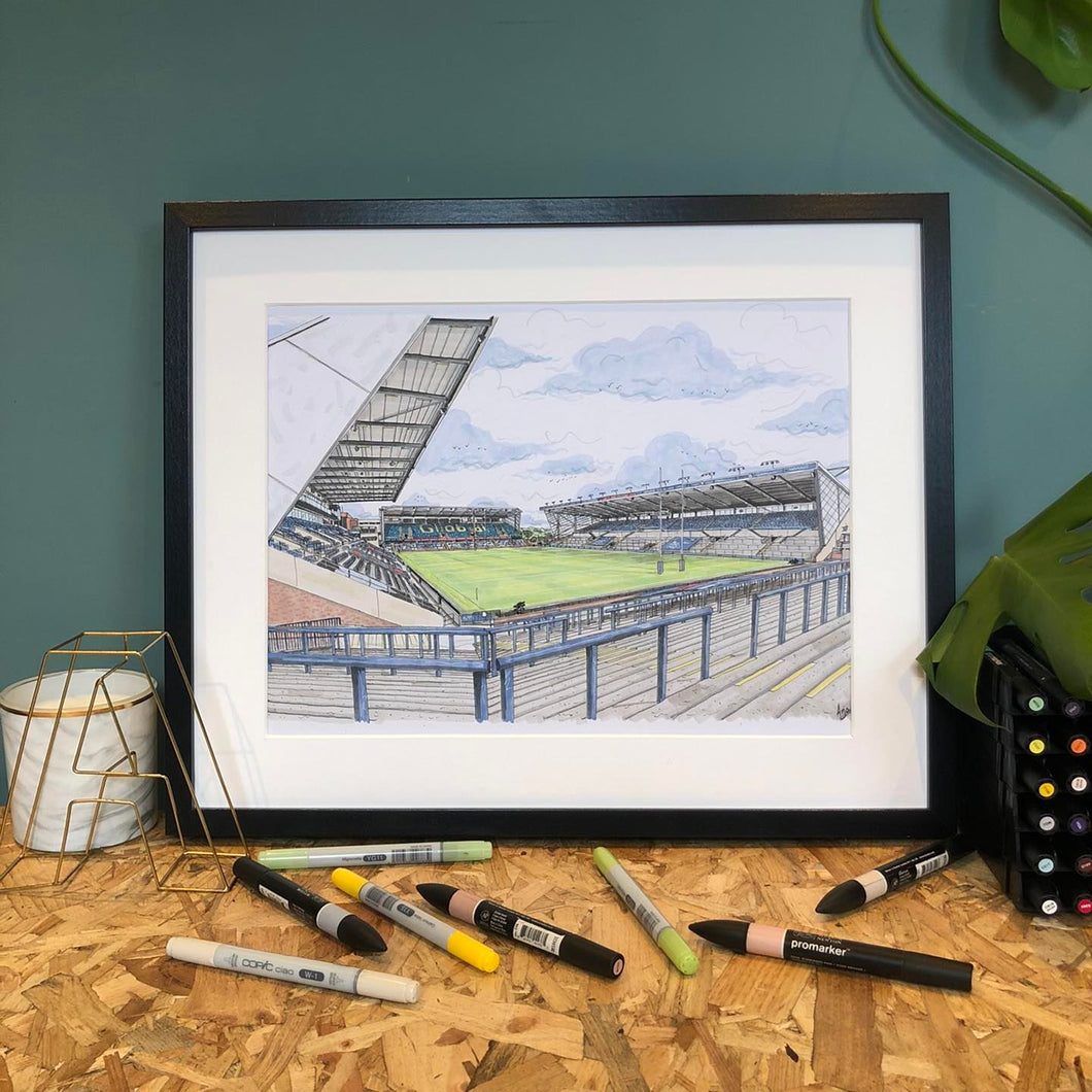 Headingley Stadium - Leeds Rhinos - A4 print - Art by Arjo - Leeds artwork