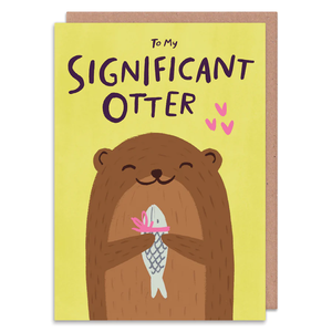To my signifcant Otter - greetings card - Whale and Bird