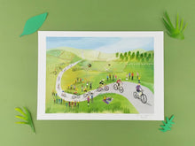 Load image into Gallery viewer, Tour de Yorkshire Print - Illustrator Kate - A4 print - Yorkshire gifts
