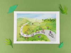 Tour de Yorkshire Print - Illustrator Kate - A4 print - Yorkshire gifts