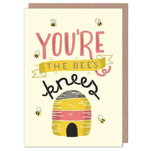 You're the Bees Knees - cute greetings card - cats - Whale and Bird