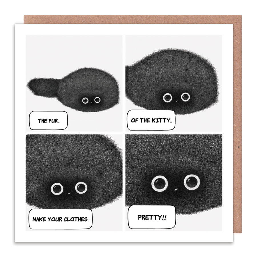 The Fur of the Kitty - Life with cats greetings card - Whale and Bird