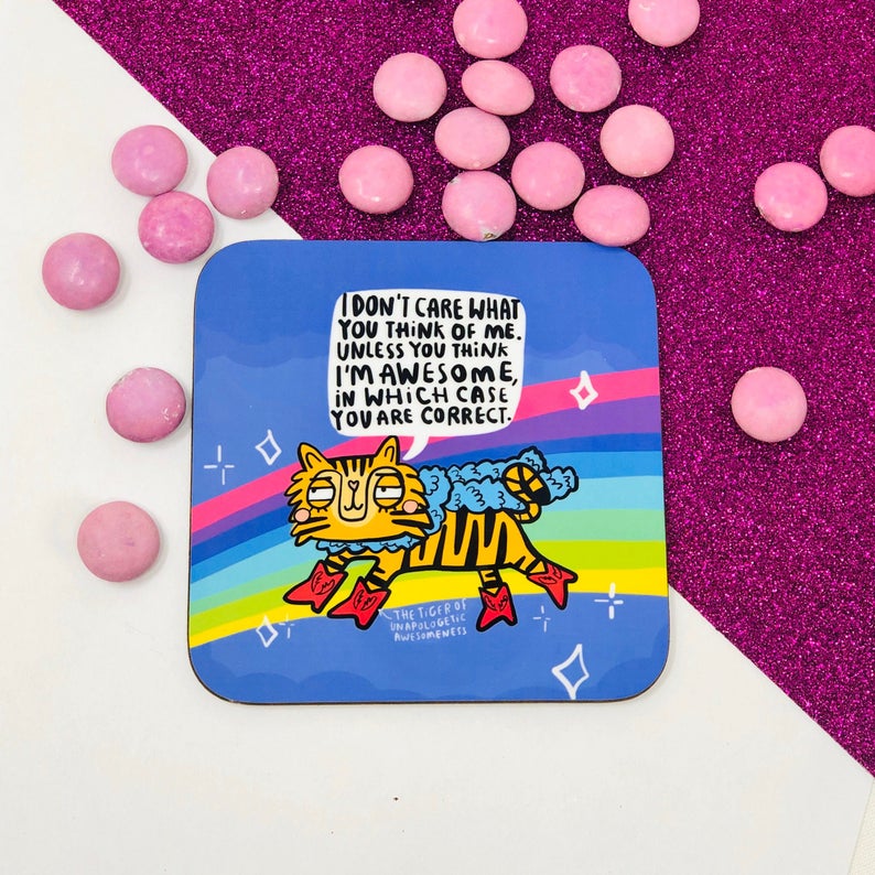 The Awesome Tiger coaster - Katie Abey - motivational gift