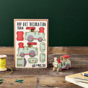 Train - Wooden Pop Out Card and Decoration - card and gift in one - The Pop Out Card Company