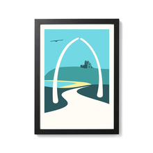 Load image into Gallery viewer, Whitby Abbey Screen print - Yorkshire Scenes Art print - Or8 Design

