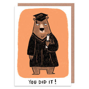 You Did it - Graduation greetings card - Whale and Bird